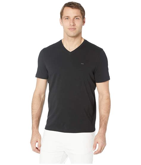 michael kors mens v-neck stripe tee shirt|Michael Kors cotton t shirt.